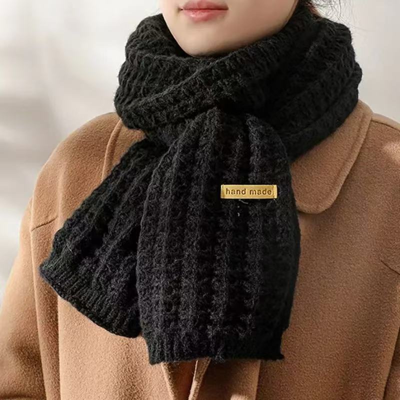 Winter Knitted Scarf Versatile Thickened Warm Shawl For Women