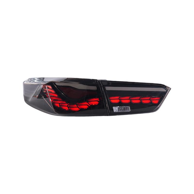 Compatible with 2020-2025 Honda City Dragon Scale Style LED Tail Light Assembly with Flowing Turn Signals.