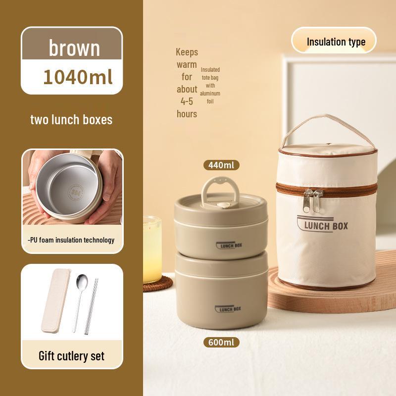 304 Stainless Steel Leak-Proof Multi-Layer Insulated Lunch Box for Office Workers & Students, Microwave Safe & Portable