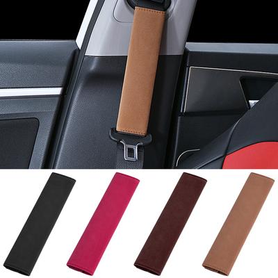 Leather and Suede Car Seat Belt Shoulder Cover Seat Belt Pad Car Styling Interior Seat Belt Cover Accessories