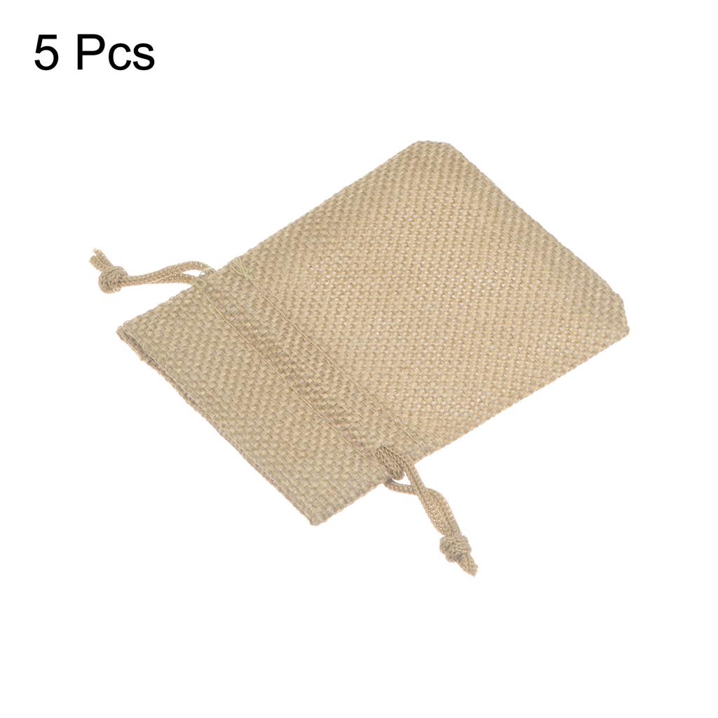 5 Stück 7x9cm Kordelzug Jutebeutel Jute Geschenk DIY Hochzeitsgastgeschenk Tasche Kleine Jutebeutel Für Verpackung Süßigkeiten Schokolade Schmuck