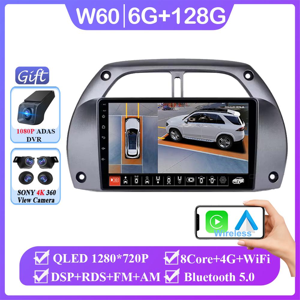 12+256G Android 14 For Toyota RAV4 Rav 4 2001-2006 Auto Radio Head Unit Carplay Multimedia Video Player Navigation No 2din DVD