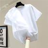 Top Estivi Scollo a O Donna Cuciture Arricciate Camicetta Moda Manica Corta Tunica Casual Larga Monocolore Blusa Donna