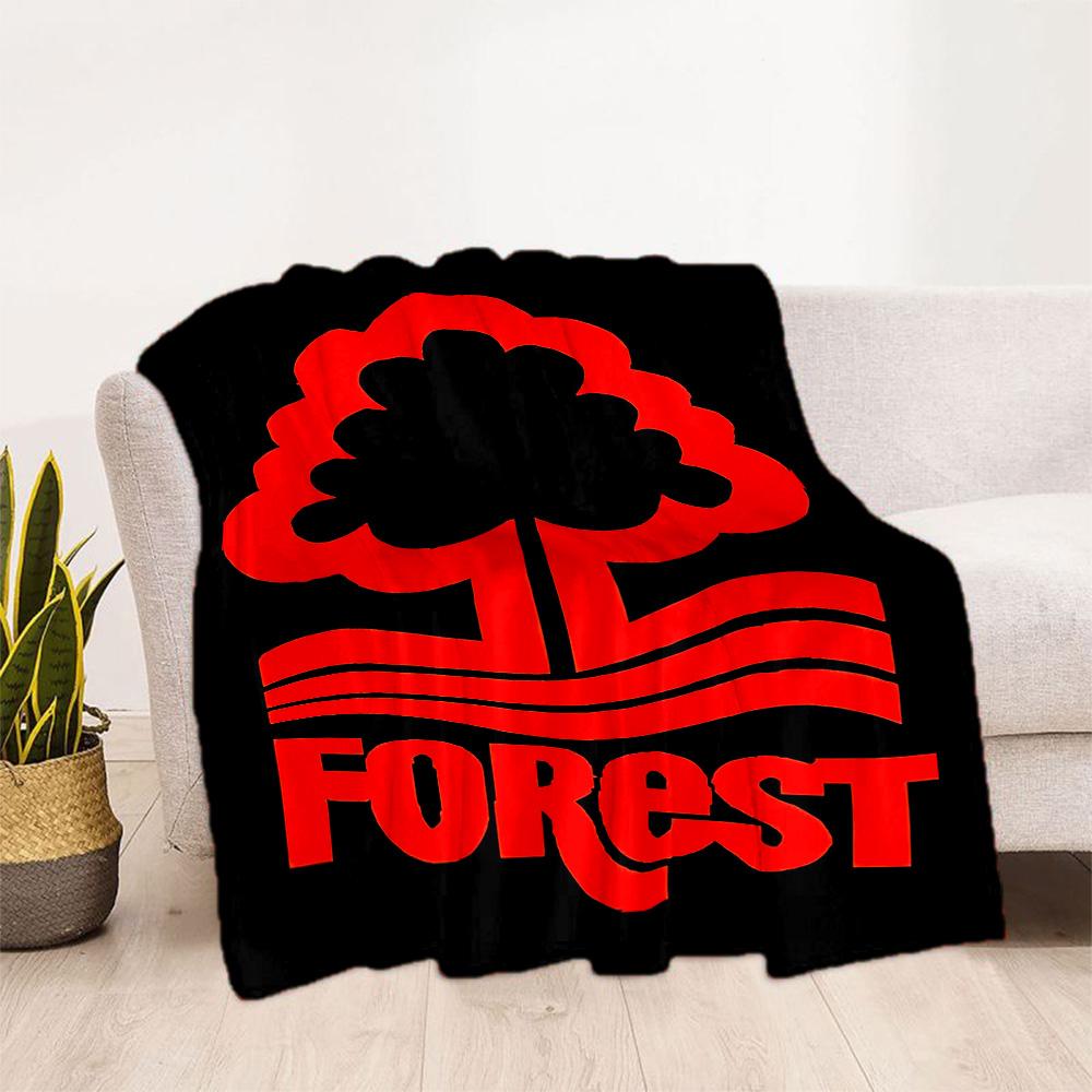 Red Tree Forest Logo Flannel Blanket-Soft and Suitable for Sofas,Beds,Offices,Travel,All Seasons,Great Gift for Holidays and Birthdays.