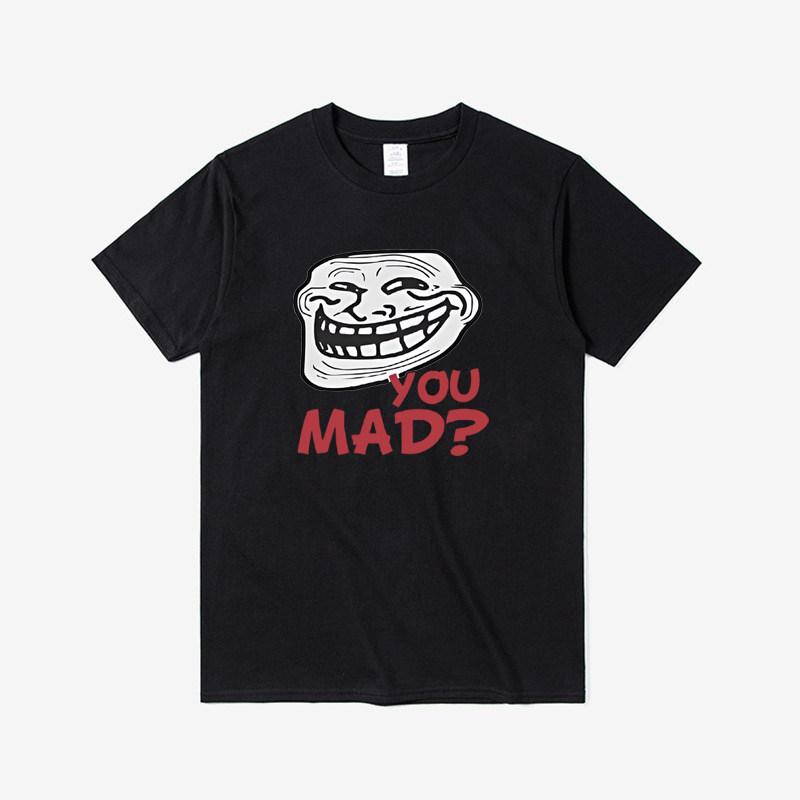 You Mad Troll Face Fun Stupid Face Gigantopithecus Face Fashion Roundneck Summer Pure Cotton ShortSleeved TShirt for Unisex Kids