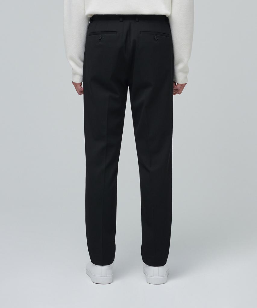 MUSINSA STANDARD Heavyweight Fleece-Lined Tapered Hidden Elastic Waist Length Slacks [Black]