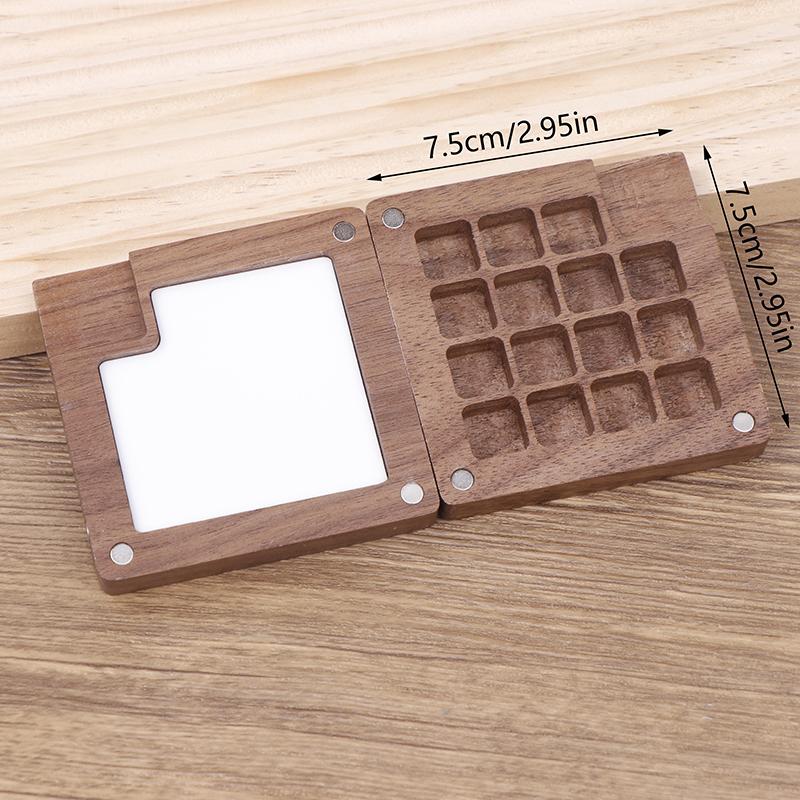 

Портативная акварельная палитра, коробка для красок, пустая коробка ручной работы, мини-палитра из черного ореха, акриловая краска, портативная акварельная палитра A2