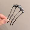 U-Shaped Fixed Hairpin with High-End Alloy Comb for Women's Updos - Ancient Style Four-Tooth Insert