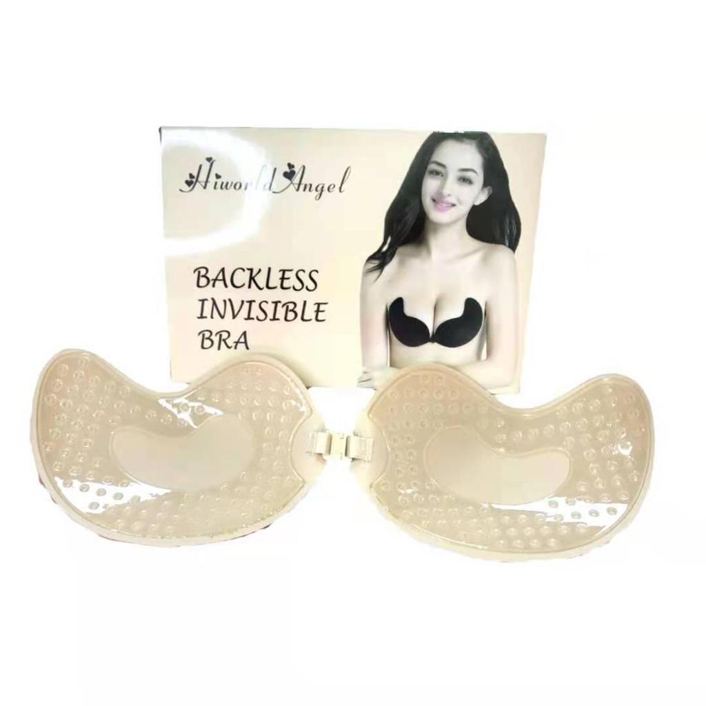 Mango Silicone Push-Up Strapless Bra with Anti-Slip Pasties and Nipple Covers for Women