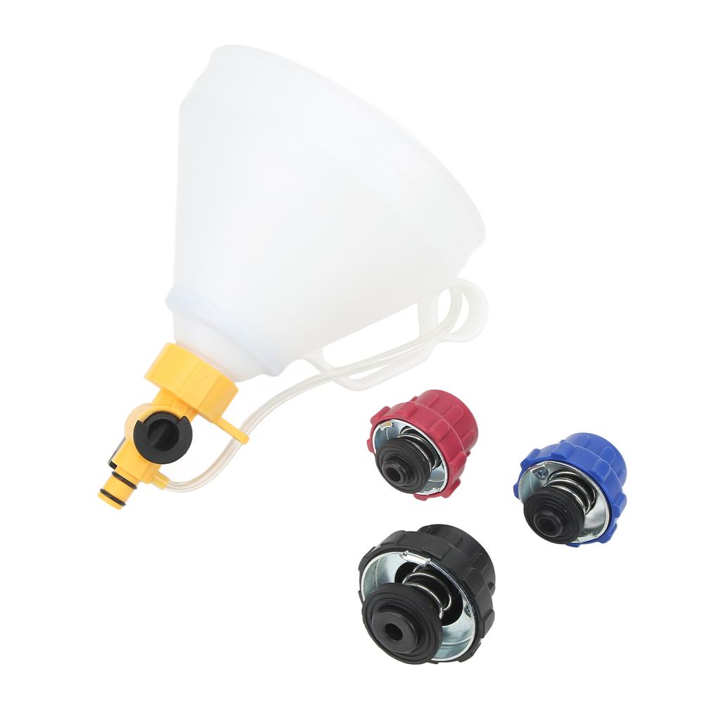 Radiator Coolant Refill Funnel Spill Proof Engine Cooling System Filling Kit with 3 Adapters Replacement for Ford