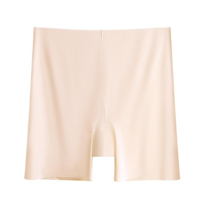 

Бесшовные защитные брюки из ледяного шелка, женское противоскользящее нижнее белье с высокой талией, не поднимающее живот L телесный