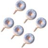 6Pcs Self-adhesive Donut Shape Hooks Wall Mounted Clothes Hanger Creative Key Holder  for Home