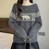 Navava Cozy Nordic Pattern Bear Jacquard Long Sleeve Knit Nk3208