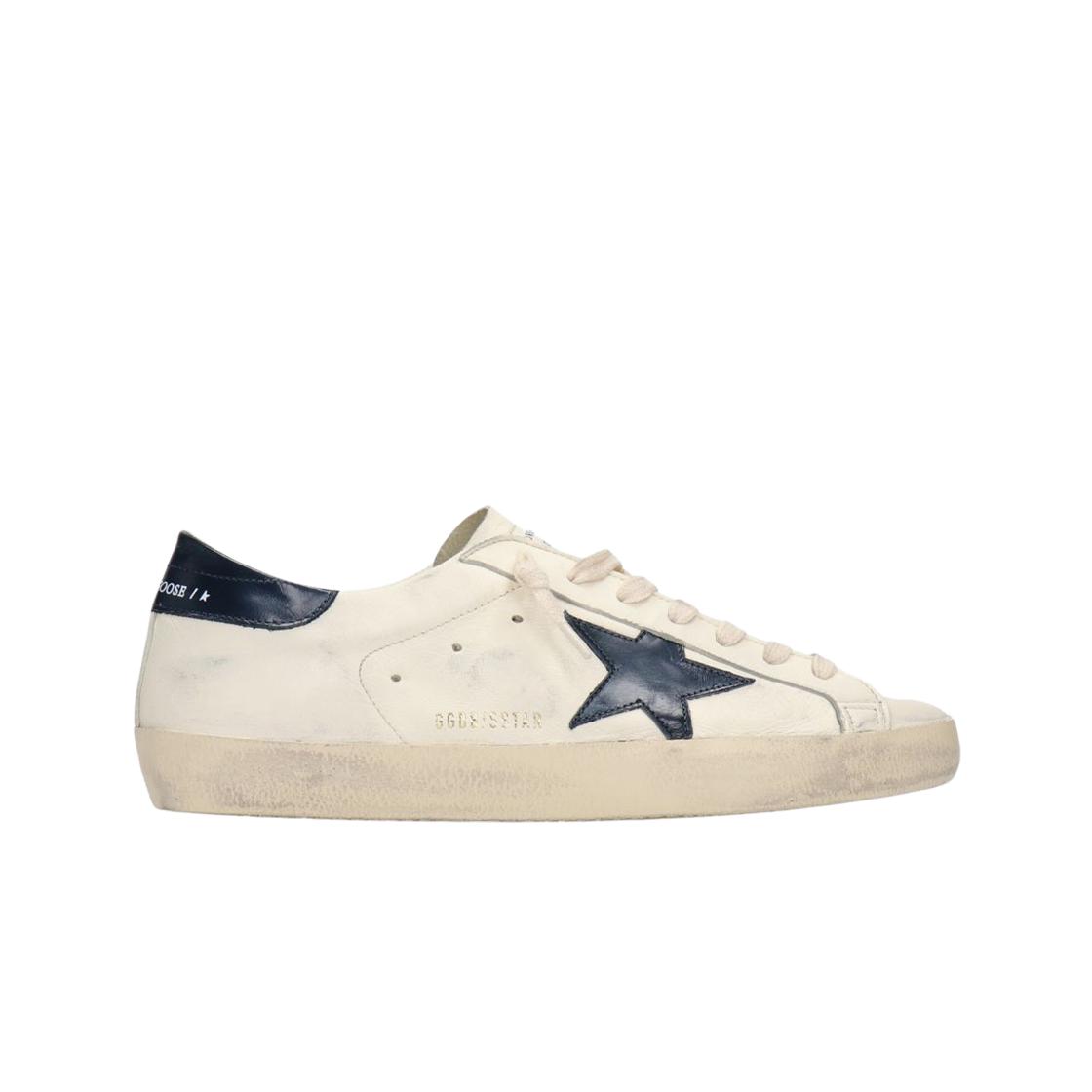 

Golden Goose Superstar Beige Night Blue Heel Tab Sneakers 40