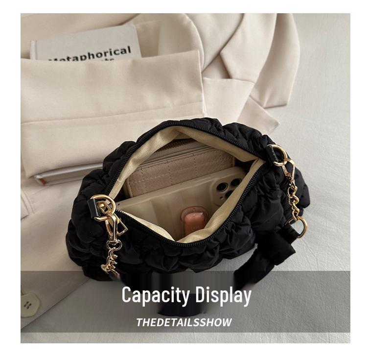 2024 Pleated Cloud Bubble Shoulder Bag - Trendy Korean Down Cotton Underarm Design