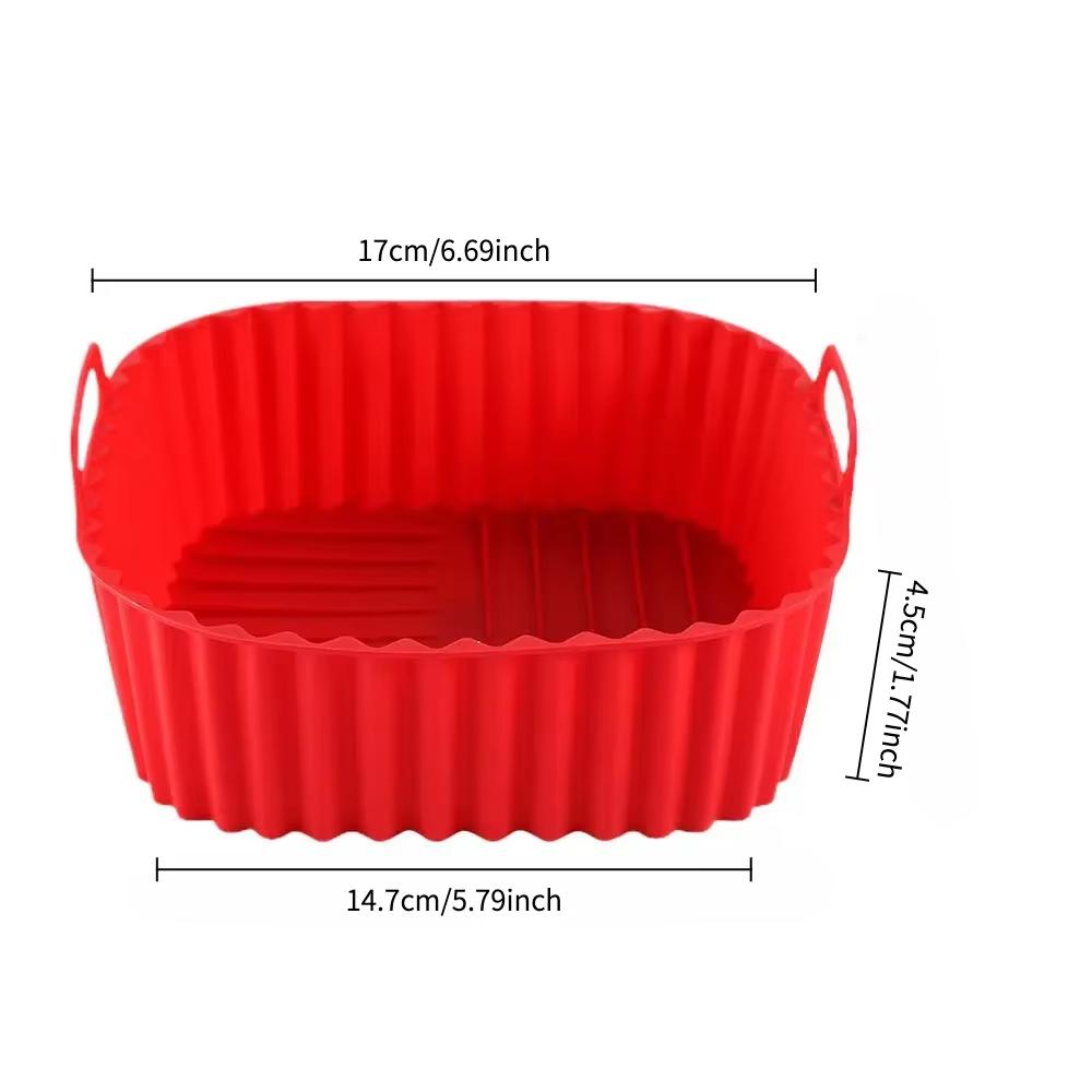 Square Reusable Silicone Air Fryer Liners Non Stick Baking Mat For 4-7Qt Air Fryer Oven Microwave Baking Accessories
