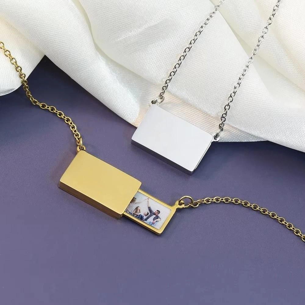 Drawer Style Personalized Necklace Electroplating Locket Pendant Fashion Necklace Memorial Jewelry