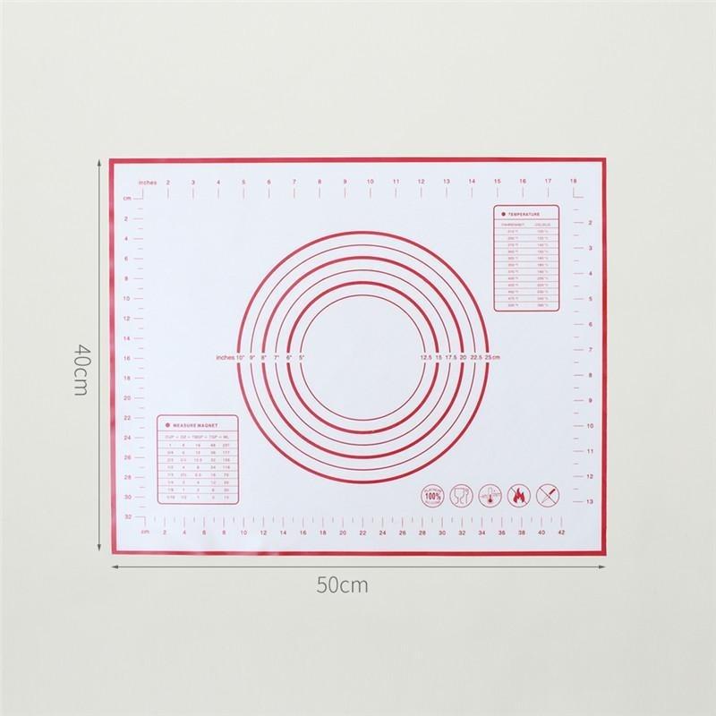 Silicone Baking Mat Pad Baking Sheet Pizza Dough Maker Pastry Kitchen Gadgets Non-Stick Rolling Dough Mat Cooking Tools Bakeware