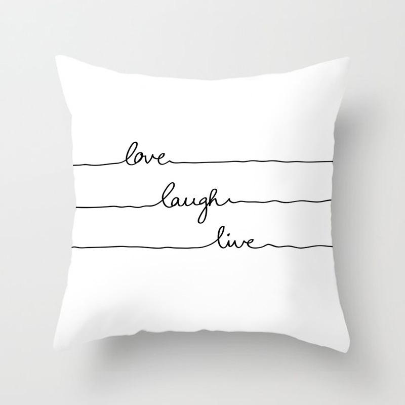 Home decorated black and white geometric cube letter printing cushion  car bedroom living room sofa pillow sleeve
