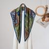 Summer Atmosphere Wearing Belt Waist Seal Twill Silk Simulation Silk Cool Triangle Scarf Cashew Print Women's Silk Scarf