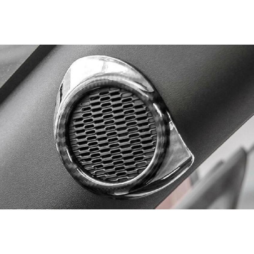 Fit For Ford Mustang 2015- Carbon Fiber A Pillar Horn Frame Cover Trim 2PCS