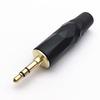 Black-Lacquered Gem 3.5mm Dual Channel Stereo Headphone Plug with Gold-Plated 3-Core Connector