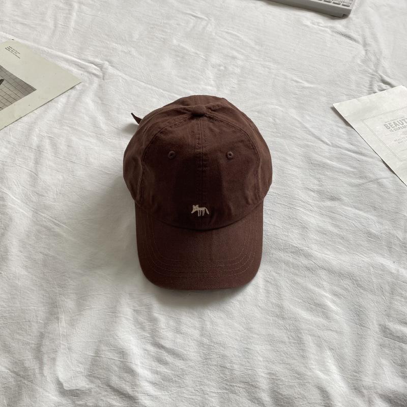 

Корейская вышитая хлопковая бейсболка с лисичкой для мужчин и женщин с широкими полями, показывающая мордочки, с кепкой-утенком, защита от солнца, тренд (56-59cm)