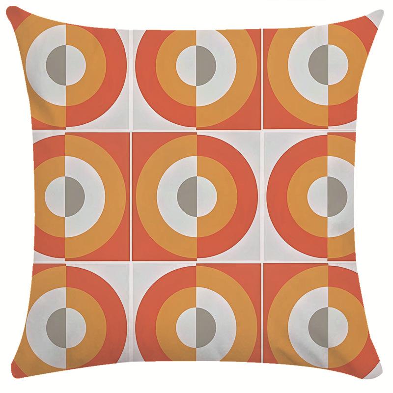 Nordic Orange Irregular Geometric Wave Cushion Gift B&B Bay Window Sofa Chair Backrest Pillow Cover