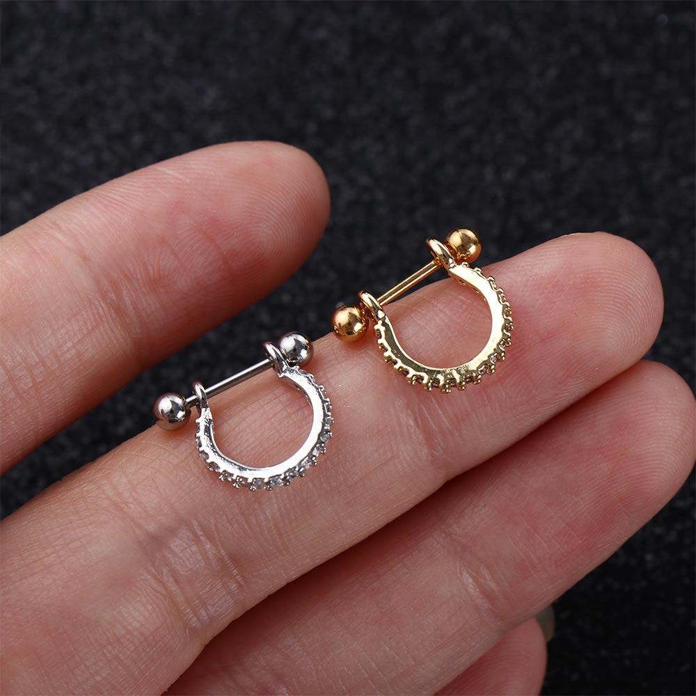 Bone Great U Type Women Zircon Lady Stud Earrings Jewelry Drop Earrings Dangle Earring
