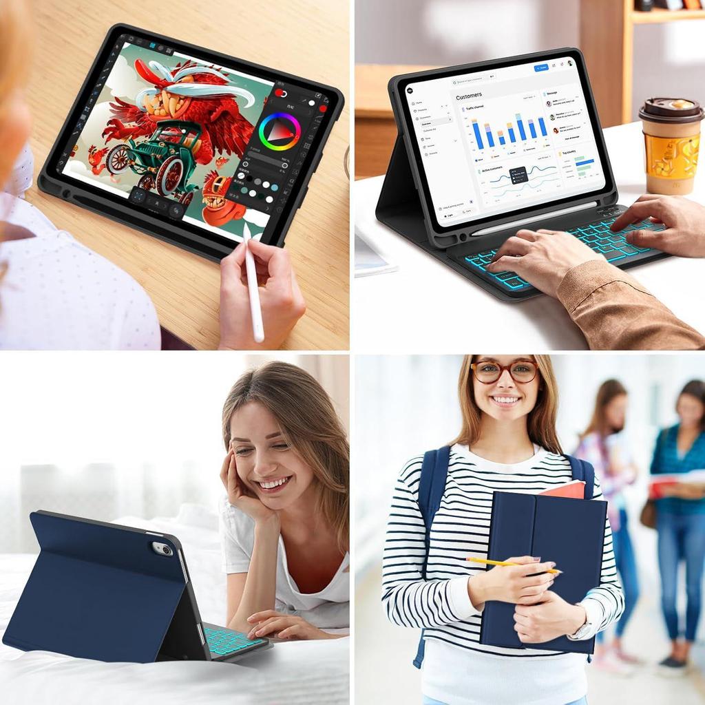 Apple iPad Pro 11 10th Gen Magnetic Case with Bluetooth Keyboard (Compatible with Air 6)