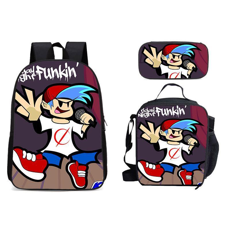 Nieuwe Friday Night Funkin rugzak drievoudige set Black Friday Koreaanse versie studentenrugzak ice pack etui dropshipping