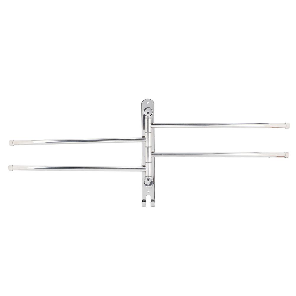 WallHanging Stainless Steel 180 Degrees  Rotating Towel Rack Hanger with 4 Rods for Bathroom Toilet