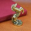 Brass Zodiac Copper Ornament Standing Wealth Money Bag Treasure Bowl Horse Office Living Room Home Decor