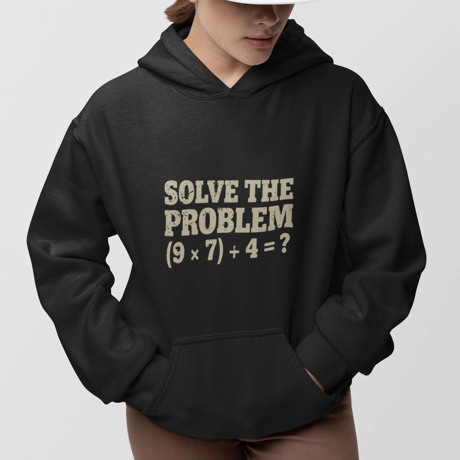 Solve The Problem Hoodie 67 Meme Funny Math Equation Sweatshirt Vintage Style L