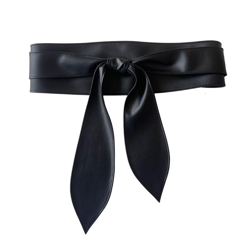Self Tie Belt Elegant Knotted Wide Waist Belt for Jeans Dresse Club Bar Obi Belt