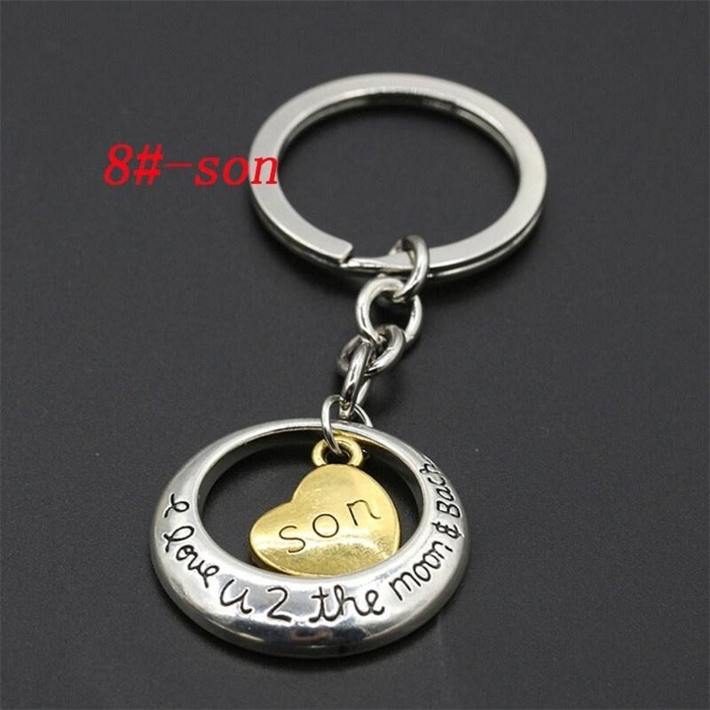 Family Mom Daughter Sister Dad Heart Key Ring Chain Keyring Keychain Gift