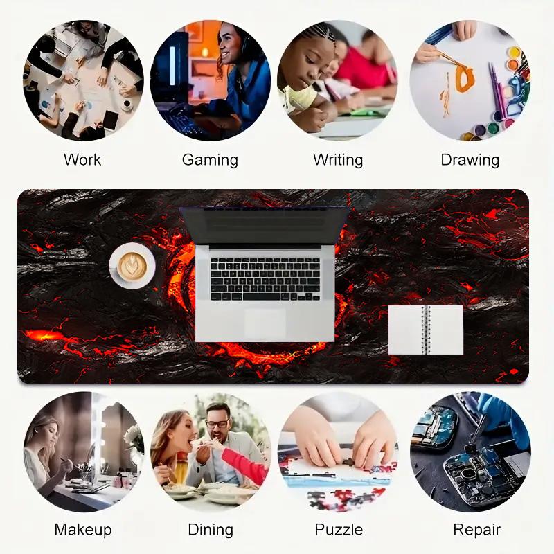Lava Dragon Gamer Large Deskmat Mousepad Playmat Xl Keyboard Mouse Pad Gaming Desk Accessories Anime Pc Extended Pads