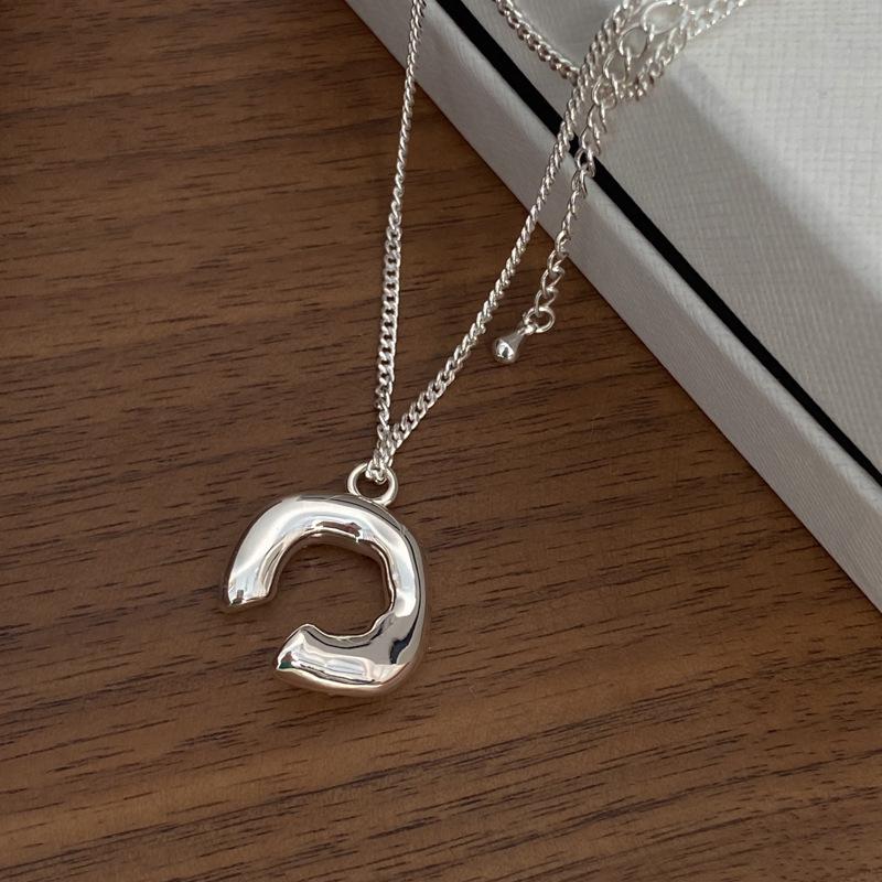 Korean Silver Geometric Irregular Necklace for Women - Luxury Simple Design Long Sweater Chain
