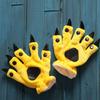Plush Dinosaur Paw Gloves Cartoon Cute Animal Hand Gloves Animal Paw Warm Gloves Cosplay Tool Costume Party Accessories