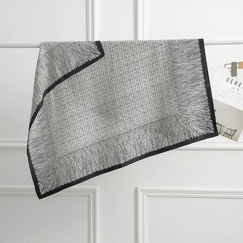 High-Quality Mulberry Silk Crepe Satin Scarf – Large Square, Sun Protection for Spring & Autumn