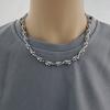 Meier Titanium steel necklace, men's splicing trendy brand, hip-hop cold wind inlaid zircon collarbone chain