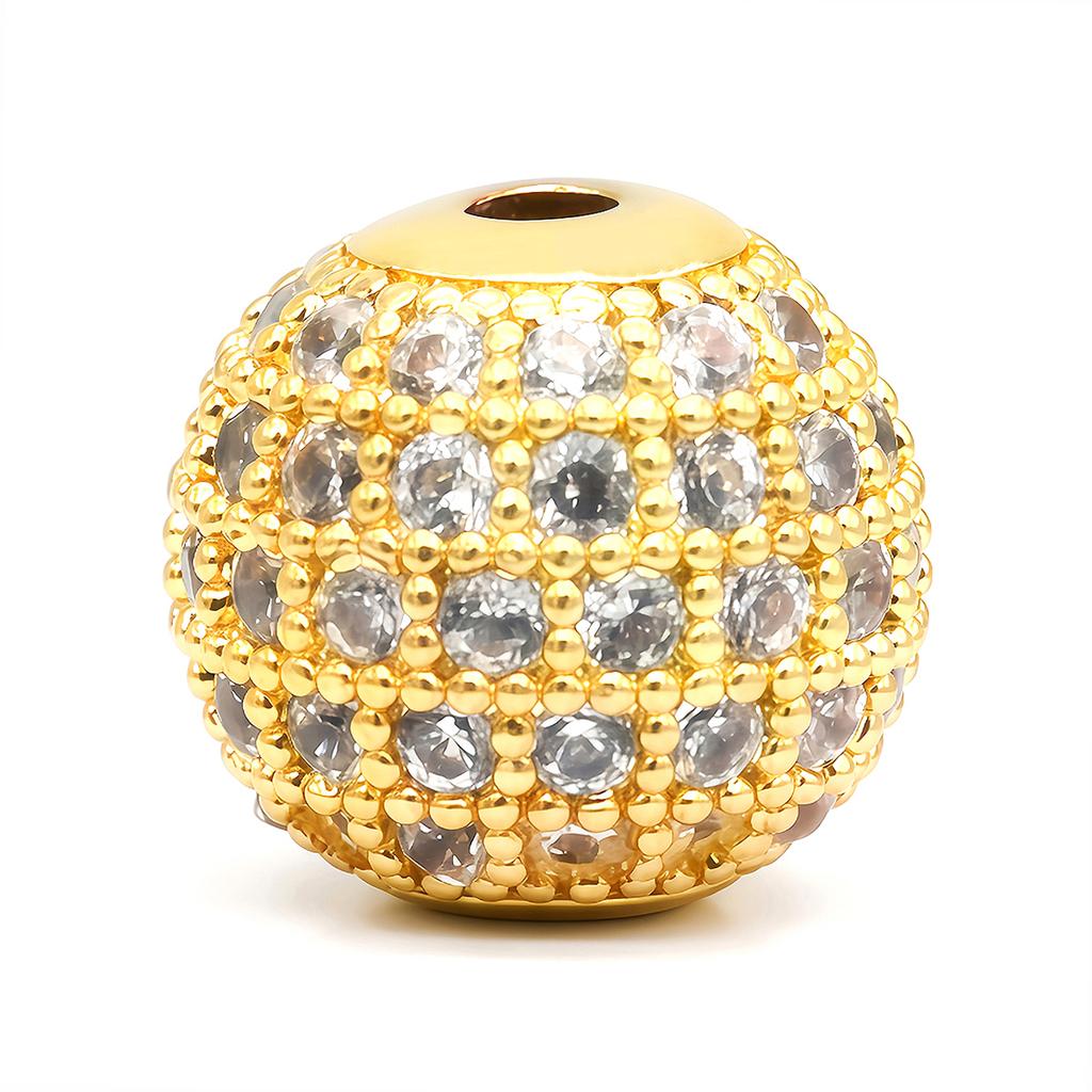 5 Stück Messingperlen Schmuckherstellung Strassbesetzt Zirkon Abstandshalterperlen 6-10mm für Charms Halskette Armband DIY