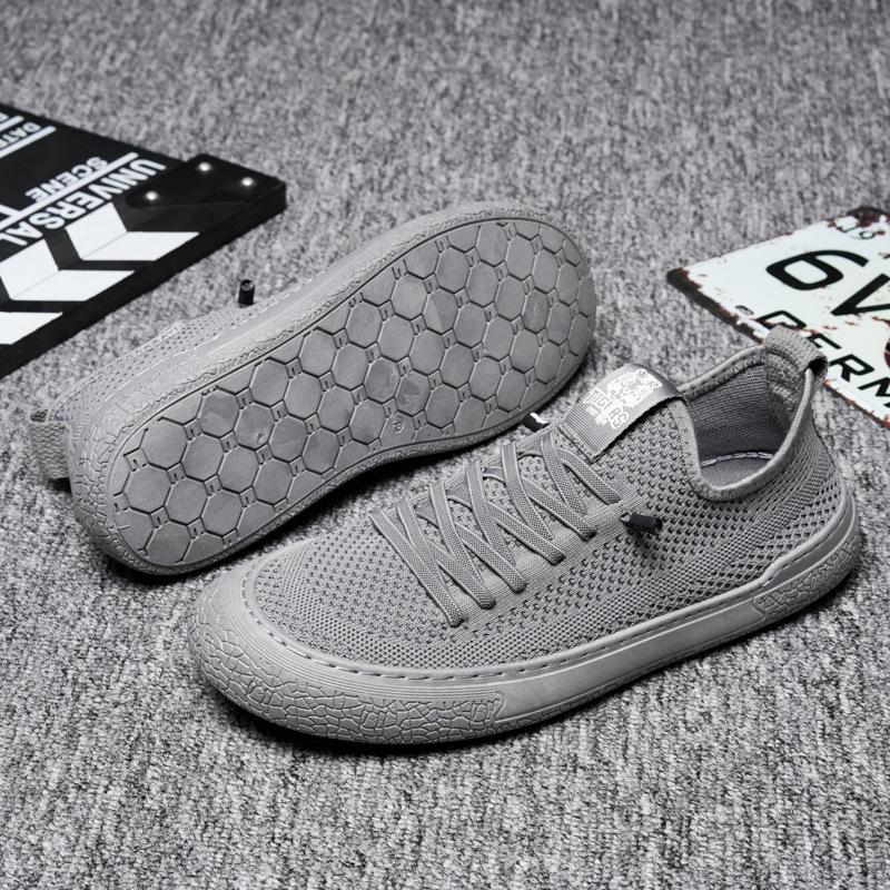 Men's Shoes Spring/Summer Breathable Soft Sole Mesh Sock Shoes Fashion Casual Fashion Shoes Flying Woven One Foot Pedal Shoes