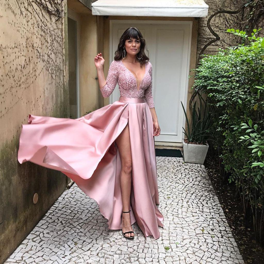 European & American Plus Size Sexy Long Evening Gown with Hot Stamping - Big Swing Dress