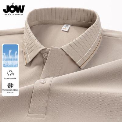 JOW Men's Washable Wear-Resistant Short Sleeve Polo Shirt