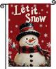 Winter Snowman Garden Ag Let It Snow 12x18 Inch Double Sided Red Snowman Winter Outside Yard Decoration