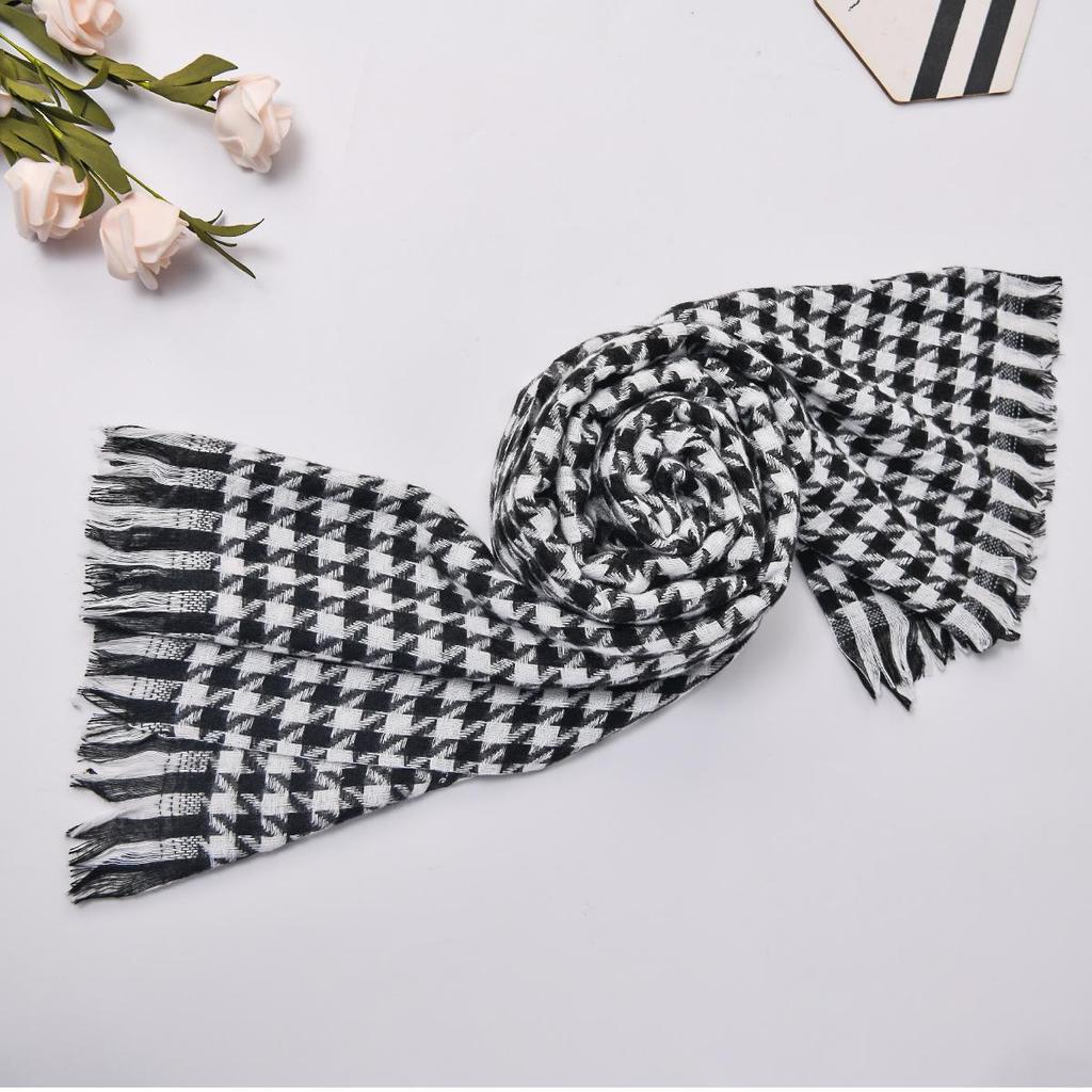 Karo-Schal im koreanischen Stil aus Imitat-Kaschmir - Dick, Warm, Vielseitiger Schal für den Winter