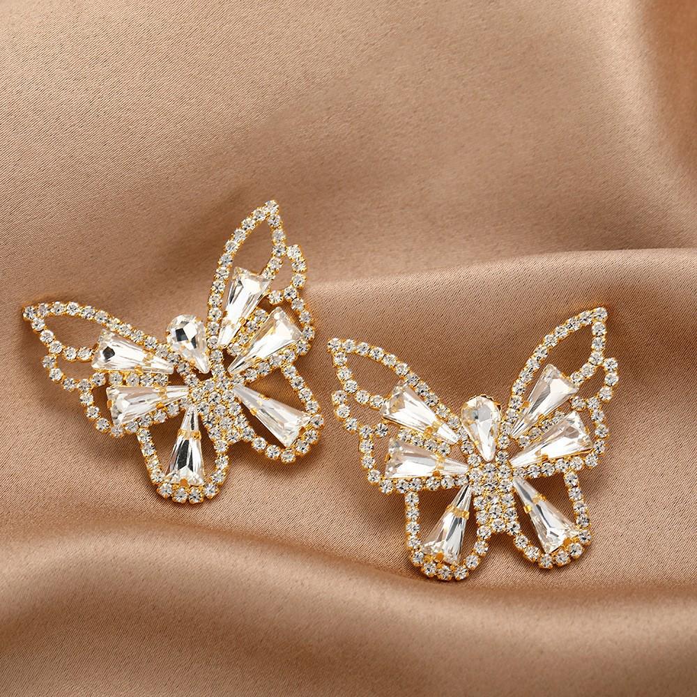 Versatile Rhinestone Butterfly Earrings - High-grade Temperament Jewelry