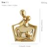 Gilded Figurine Sculpture Ceramic Couple Statue Craft Ornament for Room Wine Cabinet Entrance Heart-Shaped Figurine Premium Gift