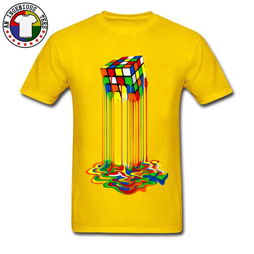 New Tshirt Rainbow Abstraction Melted Image Pure Cotton Young T-Shirt Best Gift Men Tops & Tees Good Quality